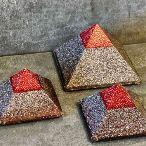 Orgonite medium pyramid ALU-COPPER with gold-plated MWO antenna