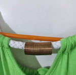 Green long dress with gold detail used, one size cotton elastic