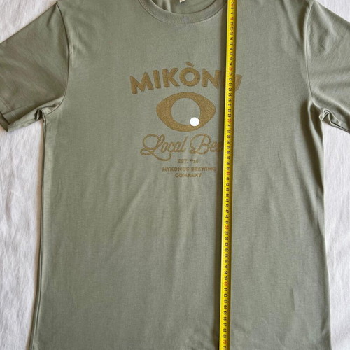 Mikònu T-shirt M unisex new, light khaki, eco cotton