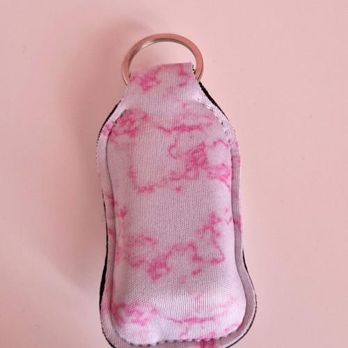 Keychain hand sanitizer holder white-pink unused