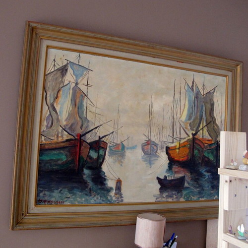 Painting by Dora Bouki used, approximately 70x100cm