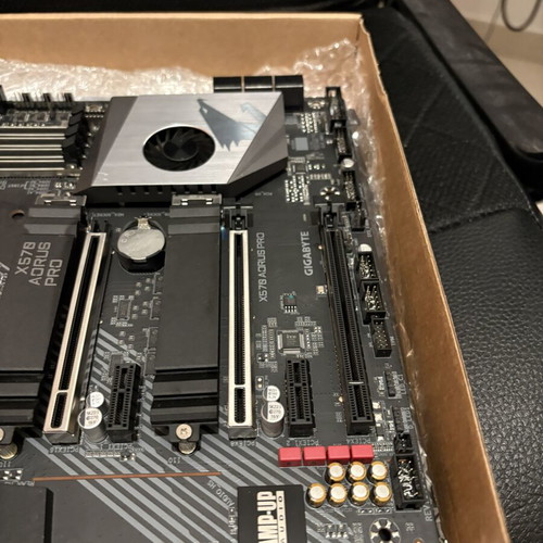 X570 Aorus Pro AM4 motherboard with backplate and IO shield
