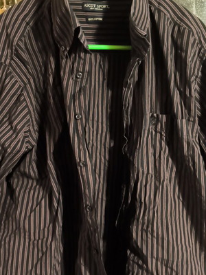 Ascot Sport striped shirt XL like new, black and brown