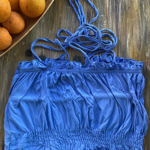 Anel Blue Viscose Crop Top like new, size M