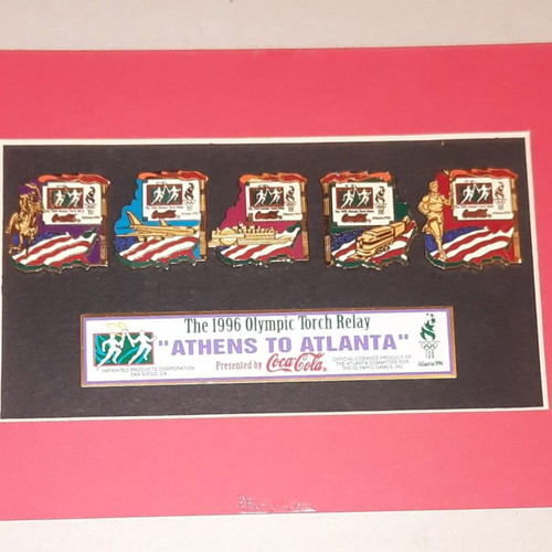 Olympic Games Torch Relay Route Athens to Atlanta 1996 like new, display ready