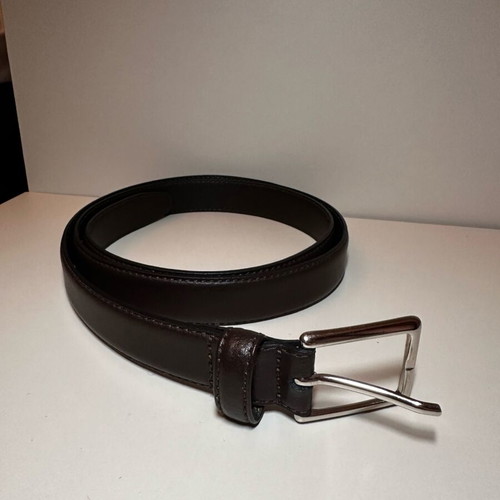 Genuine leather belt like new, brown, 105 cm, silver buckle