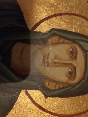 Byzantine Icon of Saint Paraskevi with Gold Background and Frame, New