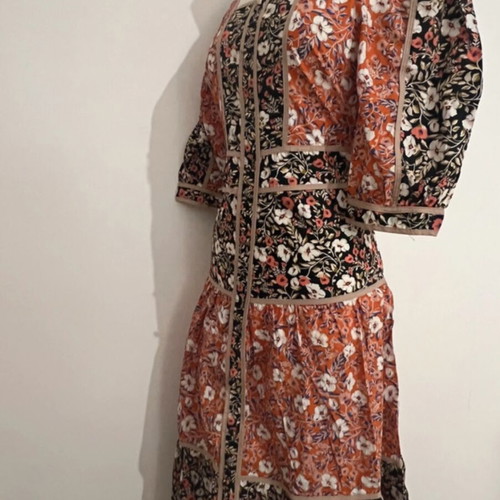 Glamorous floral midi dress new, cotton, black and orange