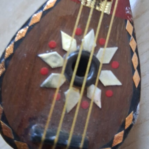 Miniature bouzouki decorative wooden 15 cm used