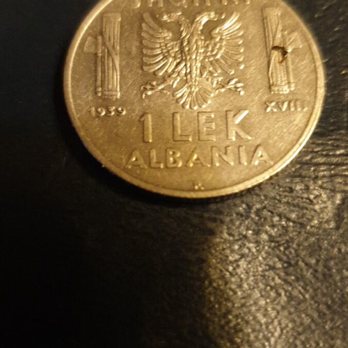 1939R 1 Lek Albania coin VF-EF