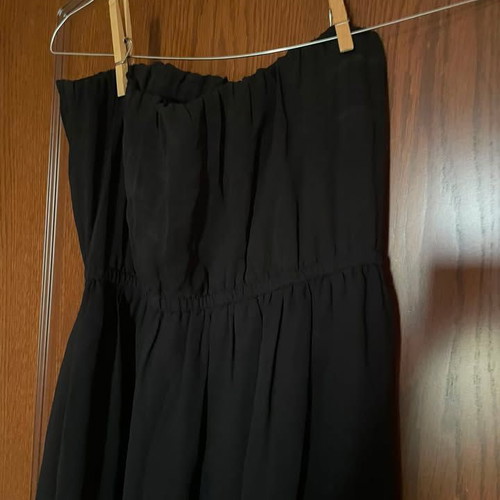 Black long strapless dress with elastic, used, Jennyfer medium