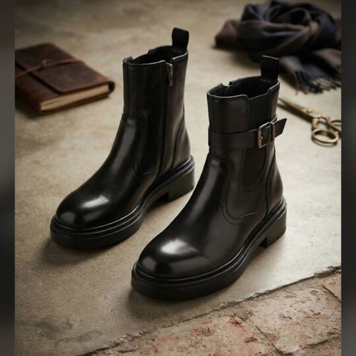 Black ankle boots, size 38