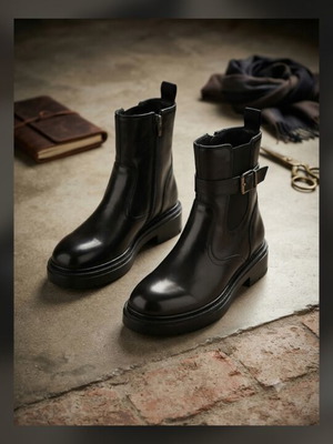 Black ankle boots, size 38