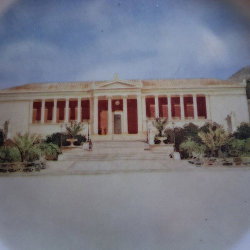 Selective plate Titan cement series used, University of Athens artwork by Christian Hansen 2003
