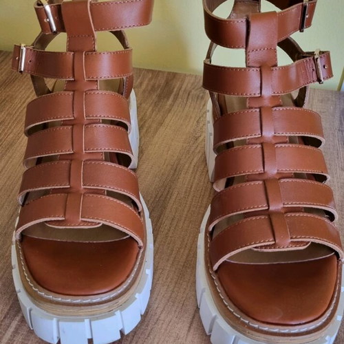 Favela Flatform Sandals No38 Like New Brown Leather