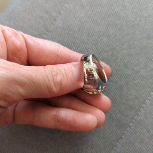Ring used faux with white stones