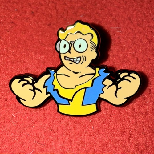 Fallout Vault Boy Nerd Rage enamel pin like new, official Bethesda collectible