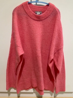 H&M knitted sweater size L like new, pink-fuchsia
