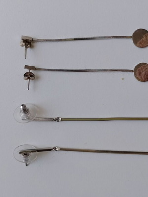 Earrings used, two pairs silver long