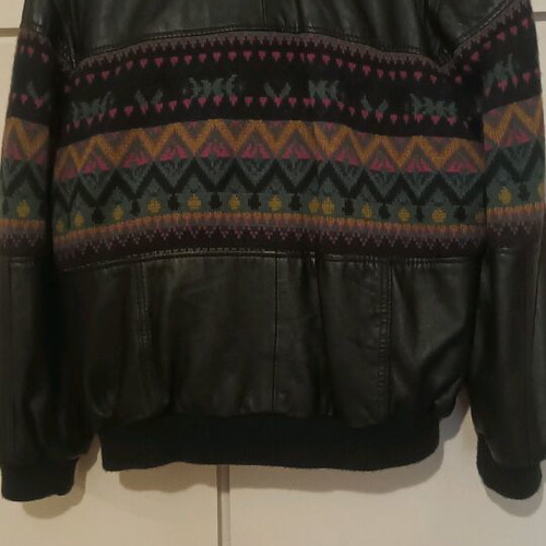 Men's leather napa jacket Italian like new, black, size L