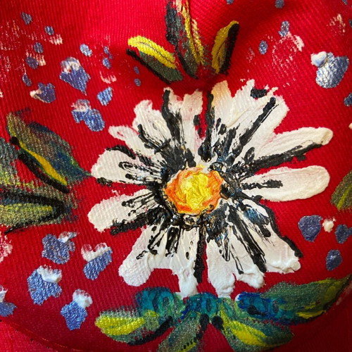 Painted hat new, unique, for all occasions