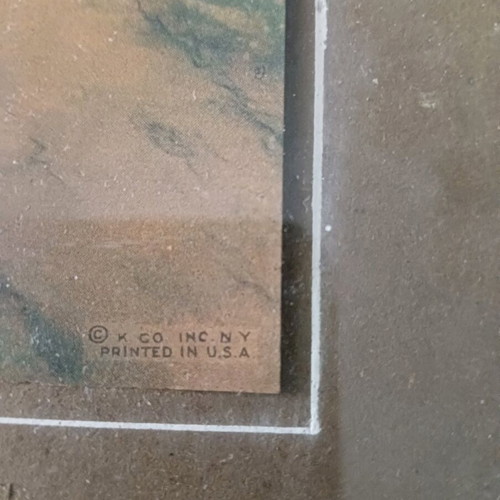 Vintage decorative print "AN AUTUMN SUNSET" used with frame