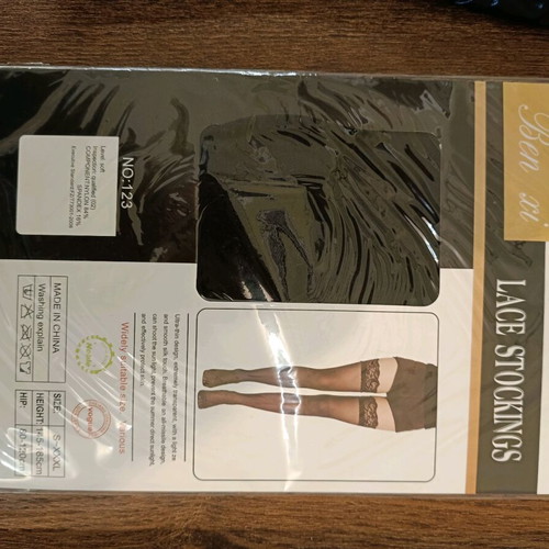 Vinyl bustier and lace top stockings with garters new