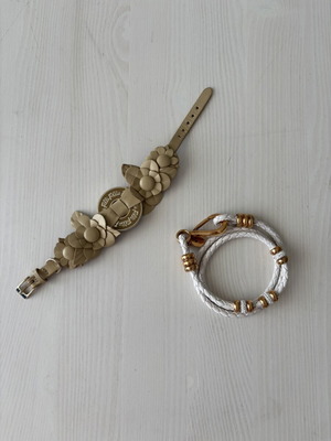 Folli Follie bracelets like new with leather and metal details, set of 2