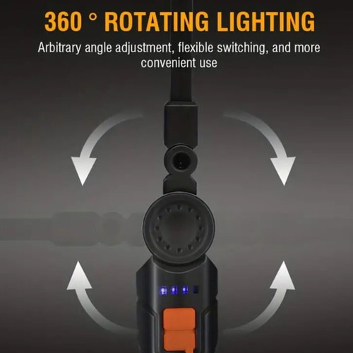 Foldable multifunctional flashlight new, rechargeable with magnetic base