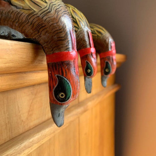 Wooden decorative ducks pack of 3, handmade new