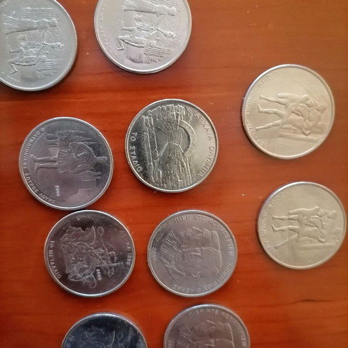 Coins new, complete commemorative set of 10 coins 500 drachmas Olympics 2004