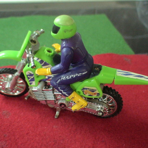 Hot Wheels motocross motorcycle toy with friction motor