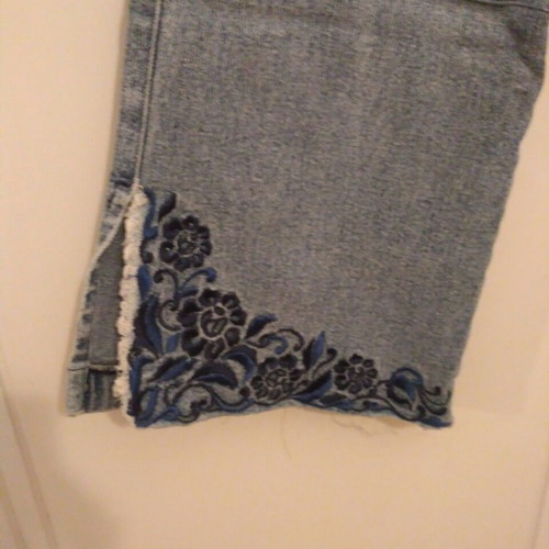 Boho denim pants used with embroidery, size 48