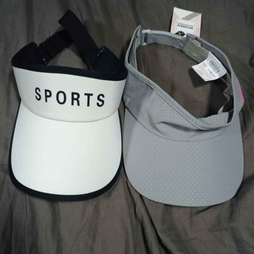 Women's hat, white and grey, size L