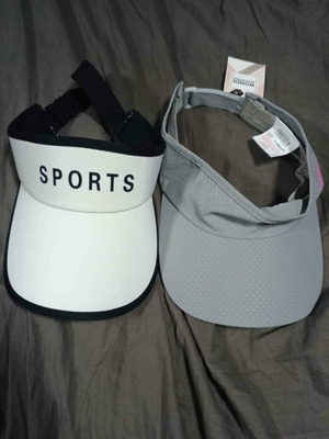 Women's hat, white and grey, size L