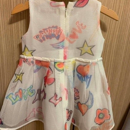Evita baby dress with colorful designs and inner lining like new, size 1