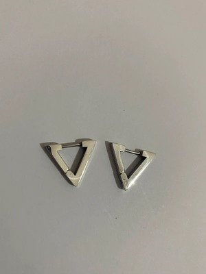 Triangular earrings like new, silver color