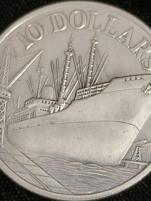 Singapore 10 Dollars 1976 Silver Coin like new