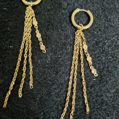 Coquette Y2k stainless steel earrings with chains like new, gold