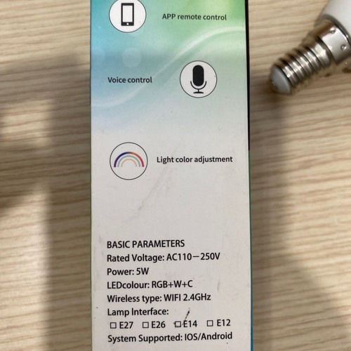 Smart wifi E14 RGB bulb new