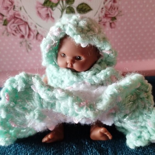 Doll with Handmade Dress and Hat New