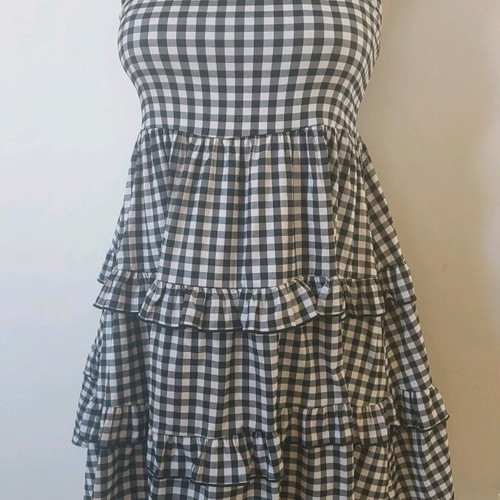 Zara dress black and white mini checkered like new