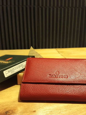 Bartuggi leather wallet clutch new, burgundy with box