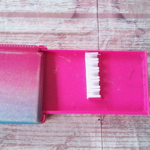School pencil case Pink Blue Glitter Smiggle Pop Out used