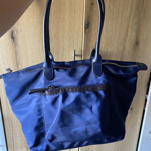 Navy Nylon Tote Bag shoulder type, like new