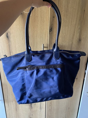 Navy Nylon Tote Bag shoulder type, like new