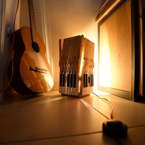 Portatif handmade lamp from old piano keys made to order