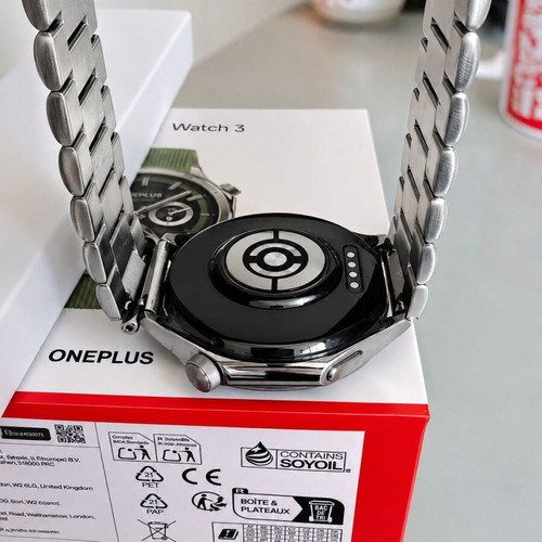 OnePlus Watch 3 Stainless Steel 46mm smartwatch with extra strap and Spigen bracelet