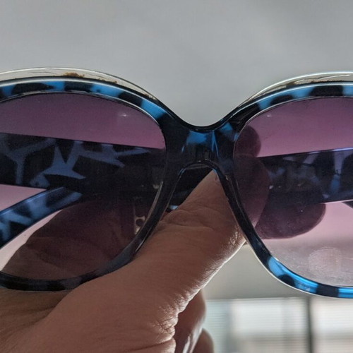 Sunglasses pack of 3, like new, blue zebra, black, and brown zebra
