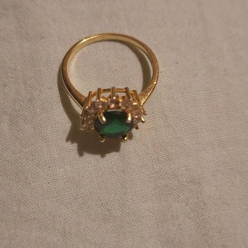 Silver gold-plated ring with hallmark